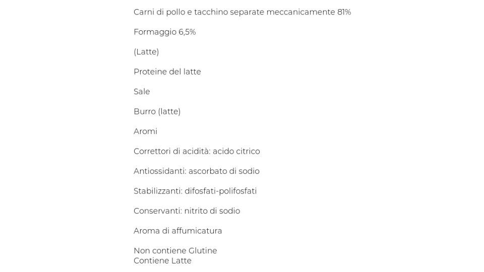 Aia, Wudy formaggio wurstel di pollo e tacchino
