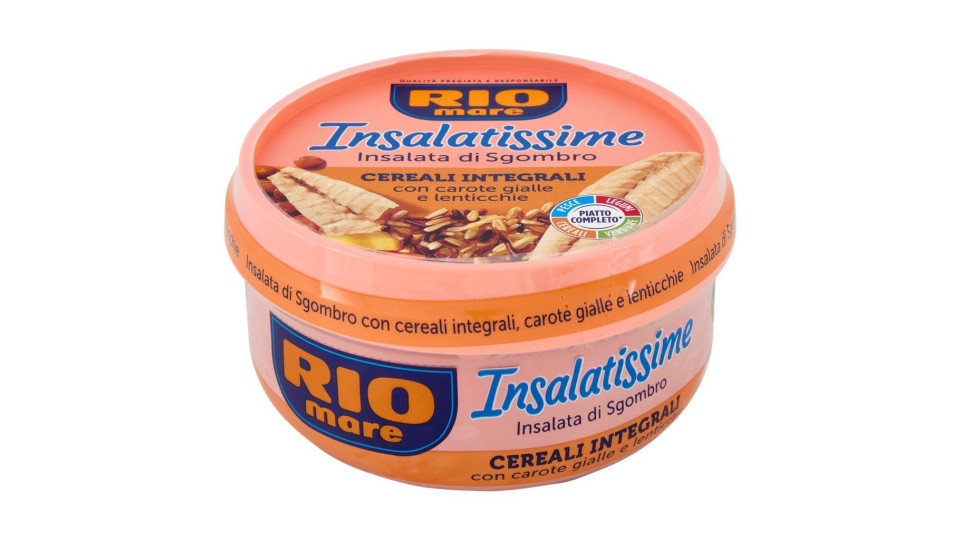 Rio mare Insalatissime Integrale e Sgombro con cereali integrali e lenticchie