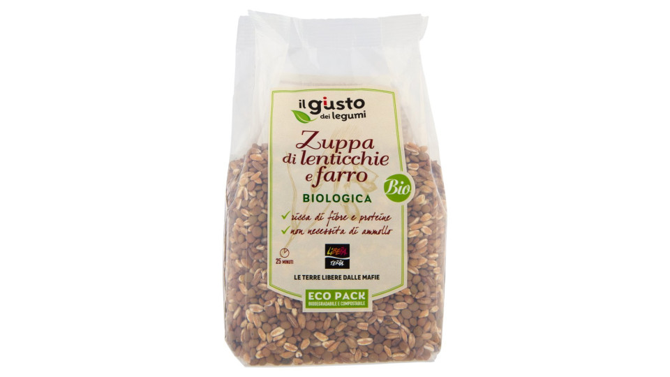 Il Giusto Gusto dei Legumi Zuppa di Lenticchie e Farro Biologica