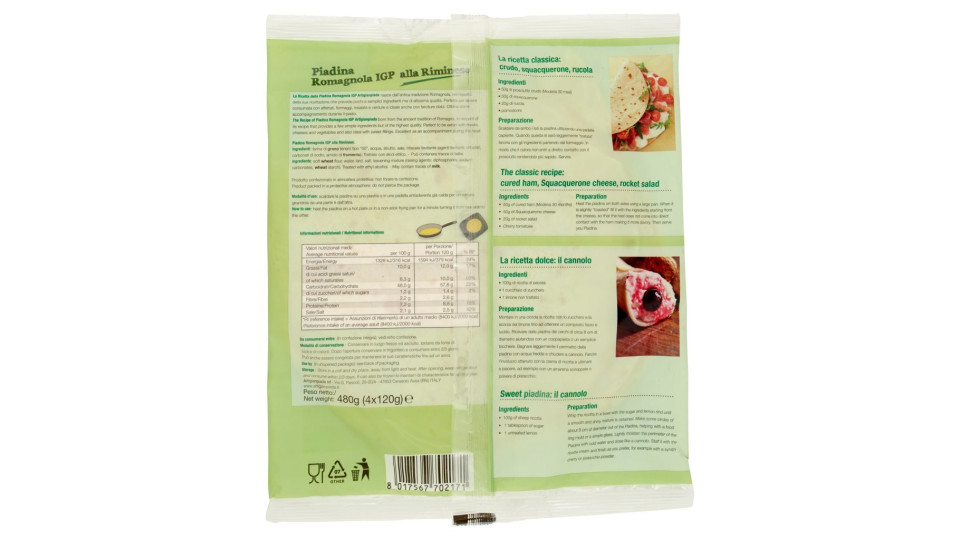 Piadina Romagnola Igp alla Riminese