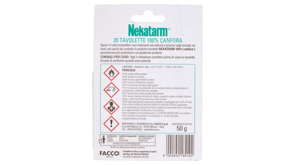 Nekatarm, 100% canfora