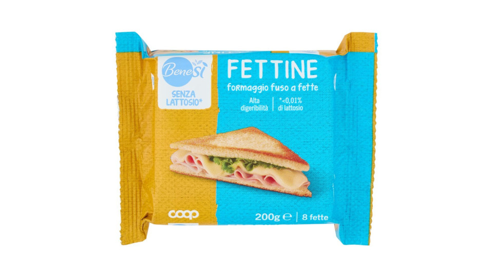 Fettine di formaggio fuso senza lattosio gr 200