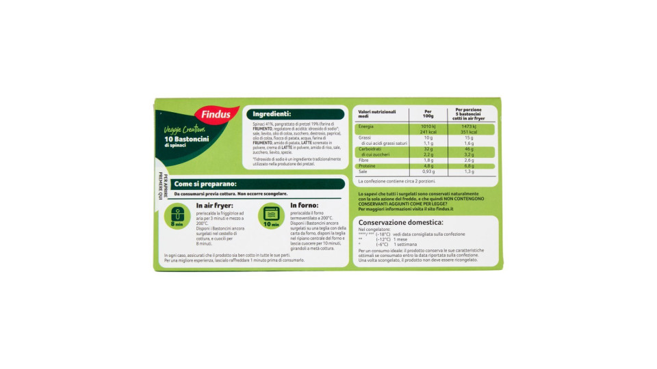 Findus Green Cuisine 10 Bastoncini di Spinaci 284 g