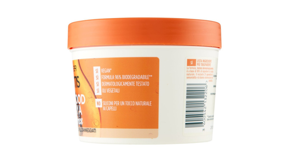 Garnier Maschera Riparatrice Fructis Hair Food, 3in1 Capelli Danneggiati, Papaya