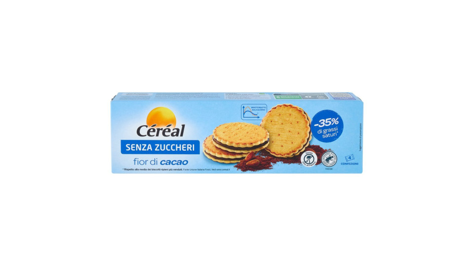 Céréal Senza Zuccheri Biscotti Fior di Cacao, senza olio di palma - 185 g
