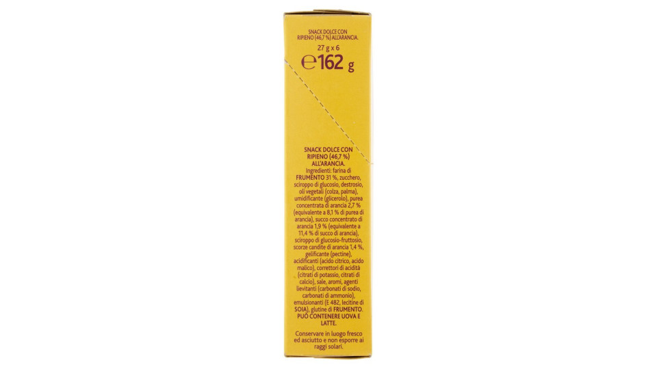 Oro Cereal Snack Arancia, soffice barretta con ripieno all'arancia - 162g