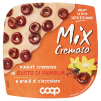 Mix Cremoso Yogurt Cremoso Al Gusto Di Vaniglia E Anelli Di Cioccolato
