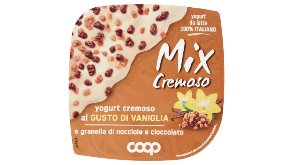 Mix Cremoso Yogurt Cremoso Al Gusto Di Vaniglia E Granella Di Nocciole E Cioccolato