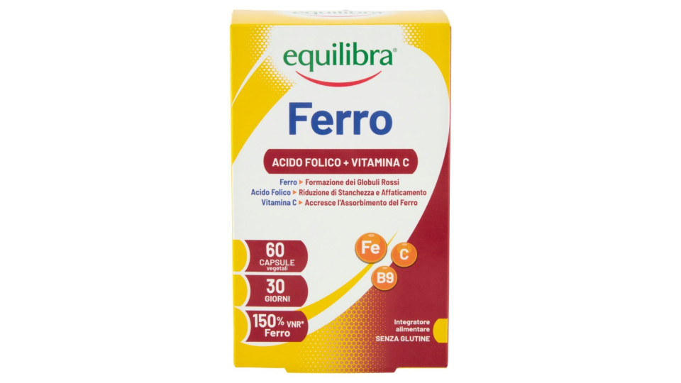 Equilibra, Ferro Vitamina C + Acido folico 60 vegicaps®