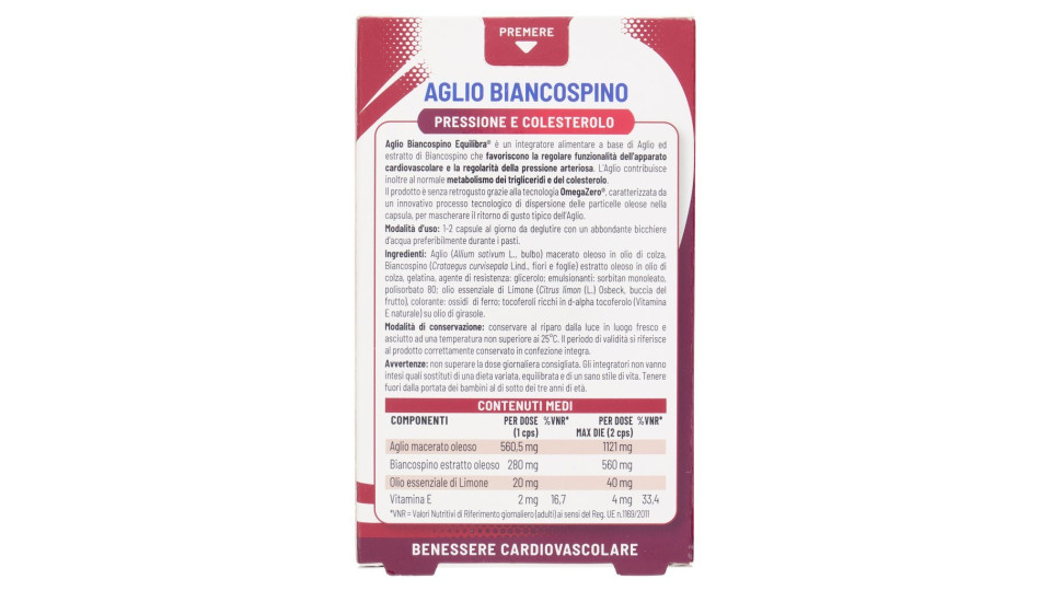 Equilibra, aglio biancospino 32 perle vegetali