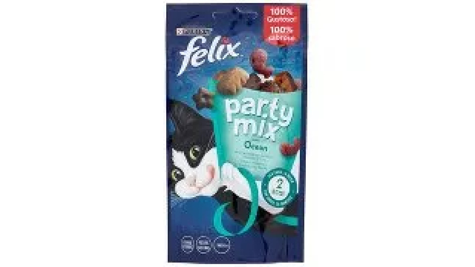 Purina, gatto Felix Party Mix snack Ocean mix salmone merluzzo trota