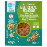 Senza Glutine Mezze Penne Multicereali Biologiche Di Mais, Riso, Grano Saraceno E Quinoa