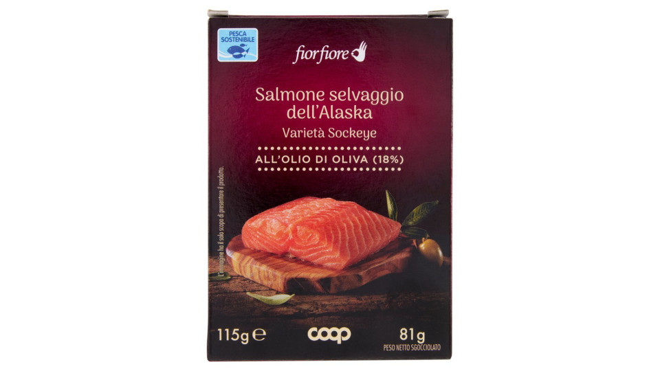 Salmone Selvaggio Dell'alaska Varietà Sockeye All'olio Di Oliva (18%)