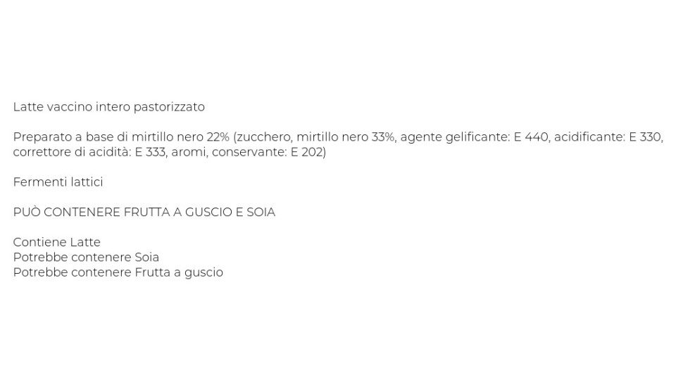 Caseificio Val d'Aveto, yogurt con mirtillo nero
