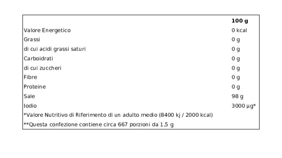 Cuor di Mare, sale marino extravergine 100% Italiano iodato grosso