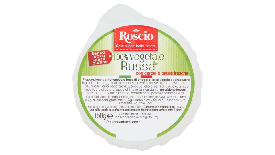 100% Vegetale Russa con Carote e Patate Fresche