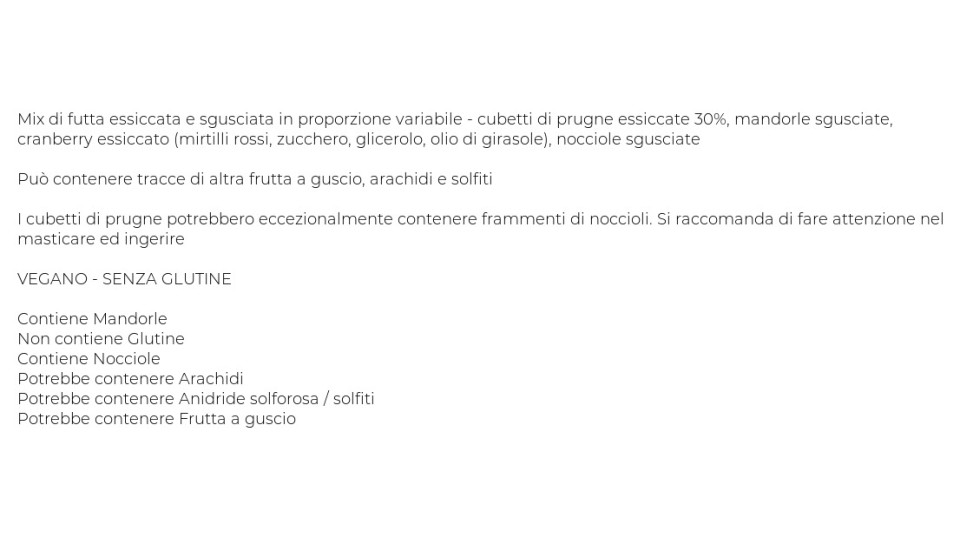 Ventura BBMix Fibra Mix di Mandorle, Nocciole, Prugne, Cranberry