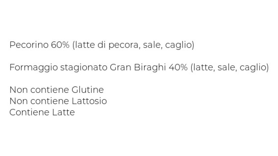 Biraghi Ricetta Tipica al Pecorino