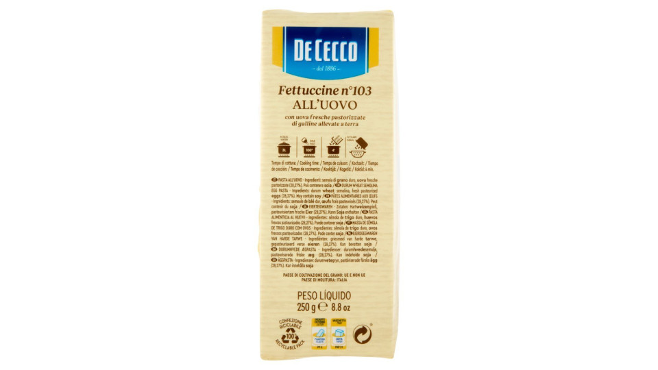 De Cecco Fettuccine all'uovo n°103