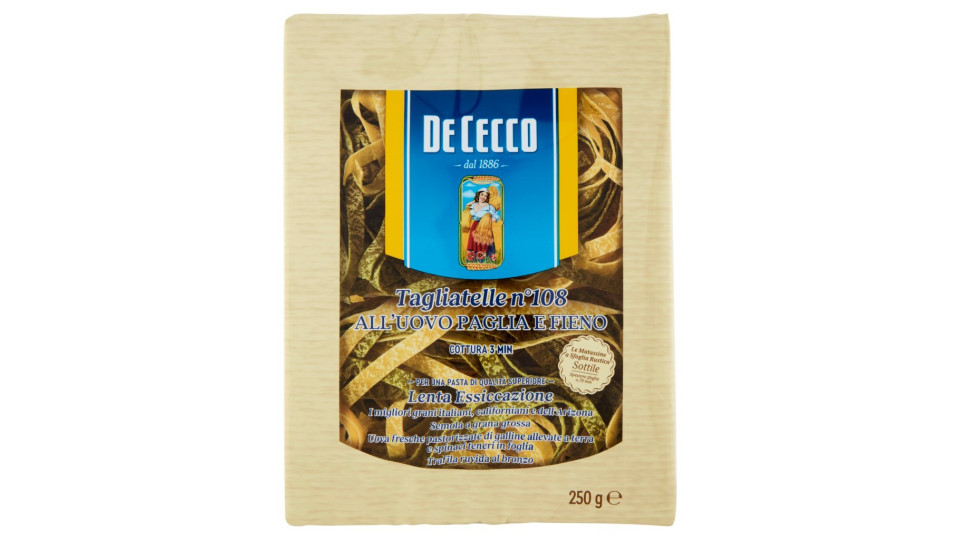 De Cecco Tagliatelle all'uovo paglia e fieno n° 108