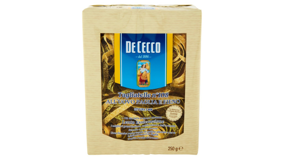 De Cecco Tagliatelle all'uovo paglia e fieno n° 108