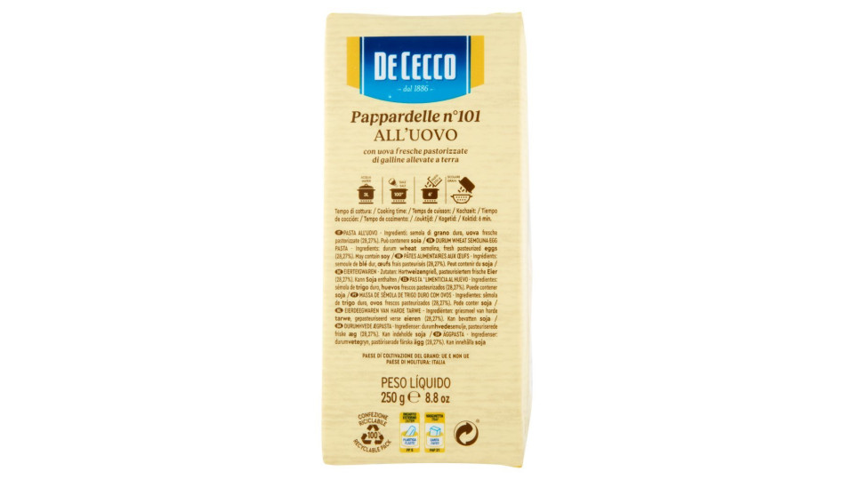 De Cecco Pappardelle n° 101 all'Uovo