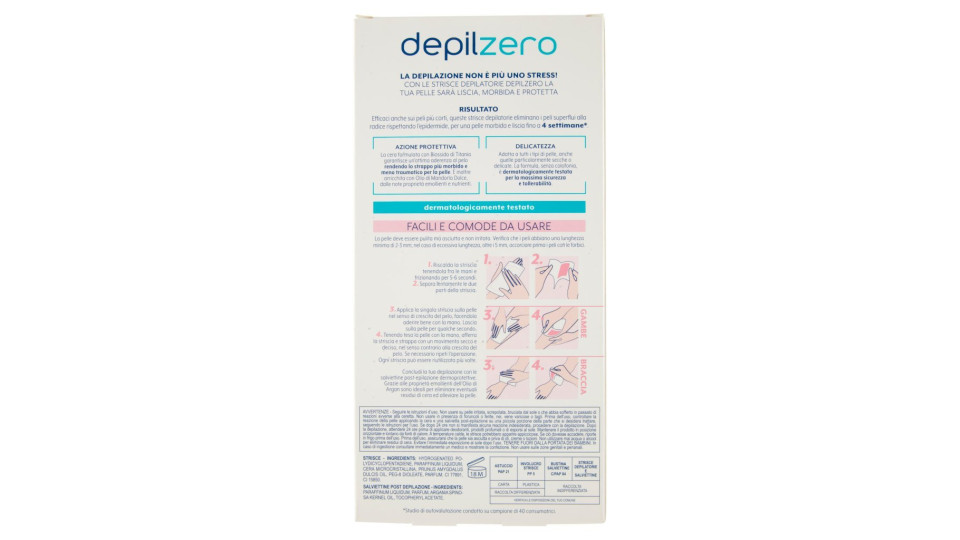 Depilzero Strisce depilatorie gambe e braccia 22 strisce +