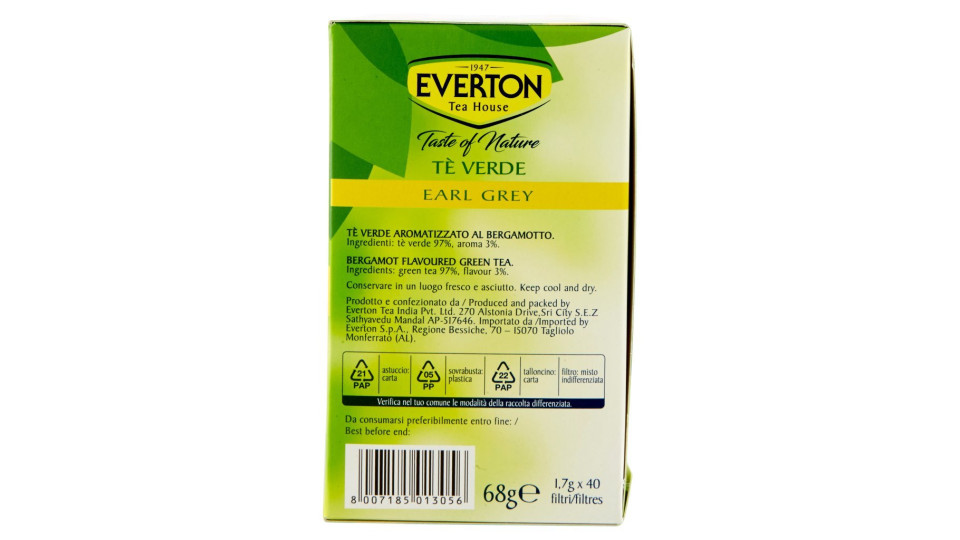Everton Tè Verde Earl Grey
