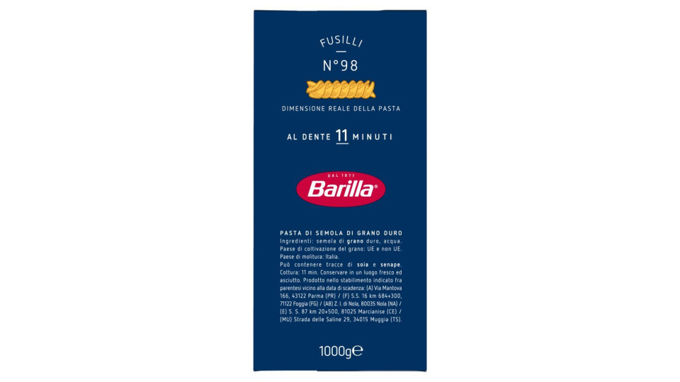 Barilla Fusilli n.98 Box