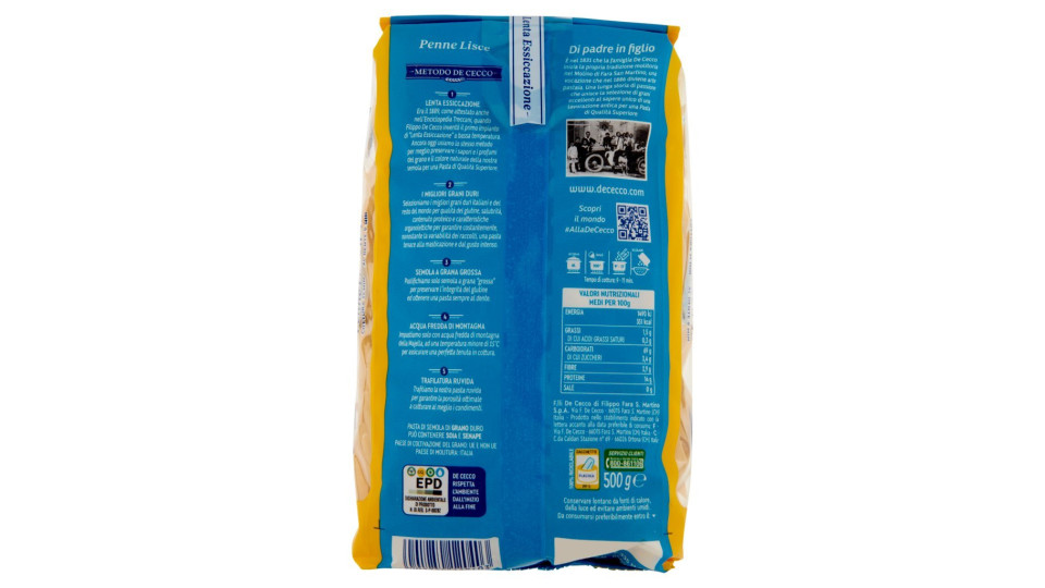 De Cecco Penne lisce n° 40