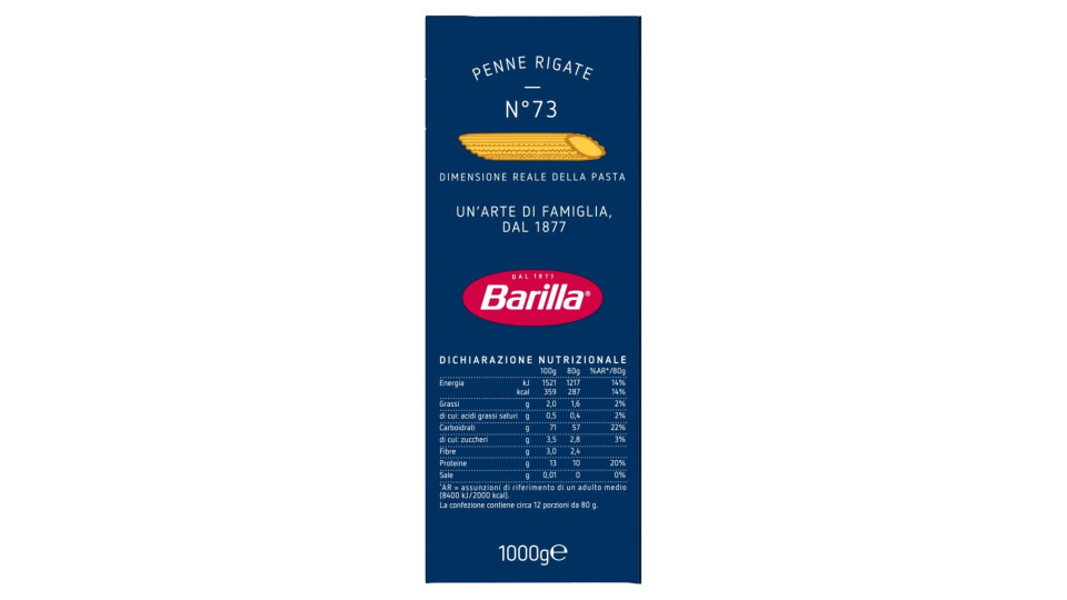 Barilla Penne Rigate n.73 Cello