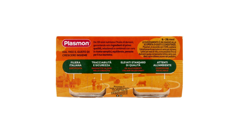 Plasmon Vitello e Prosciutto* Omogeneizzato con carne e cereale