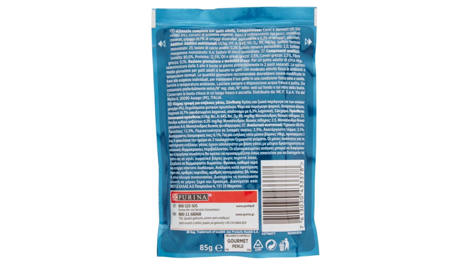 PURINA GOURMET Perle Gatto Filettini in salsa con vitello e verdure busta