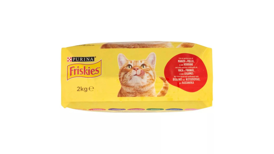 PURINA FRISKIES Gatto Crocchette Adult con manzo, pollo e verdure aggiunte sacco