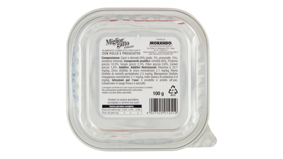 Migliorgatto Sterilized Delicato paté con pollo e prosciutto