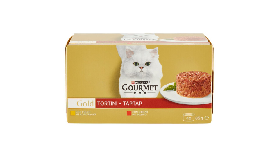 PURINA GOURMET Gold Tortini Gatto con Pollo e Carote, con Manzo e Pomodorini