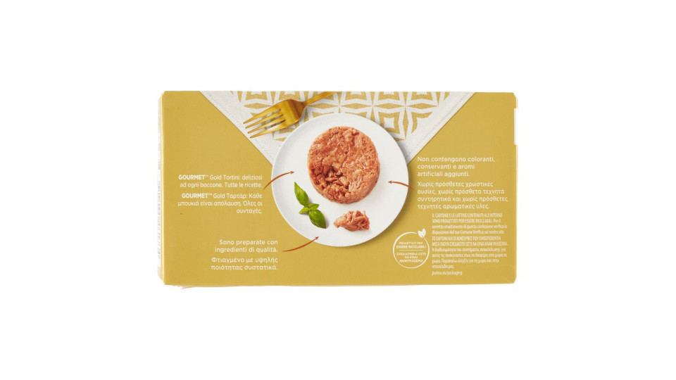 PURINA GOURMET Gold Tortini Gatto con Pollo e Carote, con Manzo e Pomodorini
