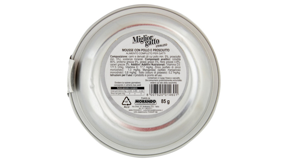 Miglior Gatto Sterilized Mousse con Pollo e Prosciutto	85 g