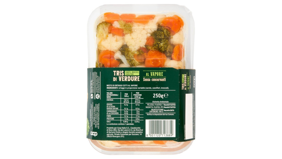 Tris di Verdure al Vapore