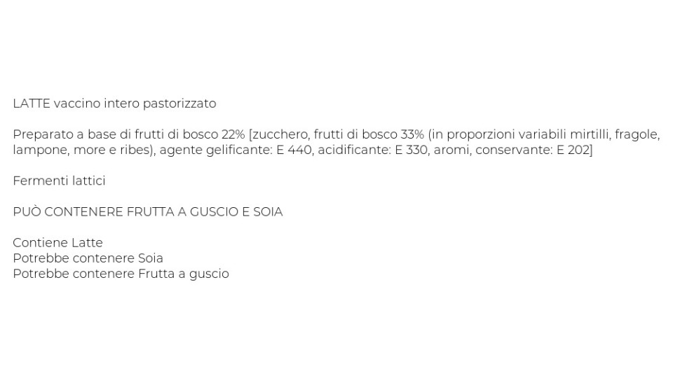 Caseificio Val d'Aveto lo Yogurt Colato con Frutti di Bosco