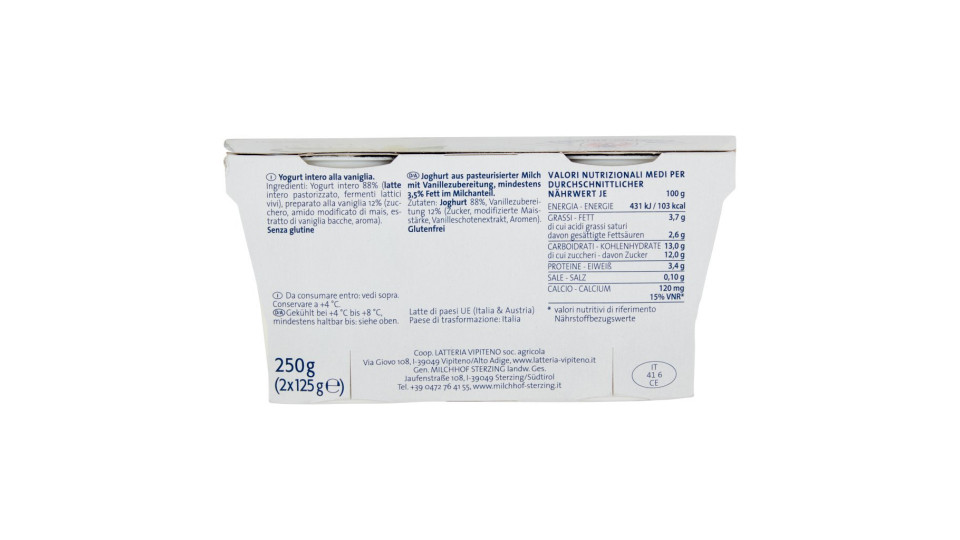 Sterzing Vipiteno Yogurt Vaniglia