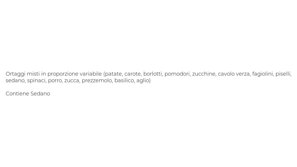 Minestrone 12 verdure surgelato Orto Campestre