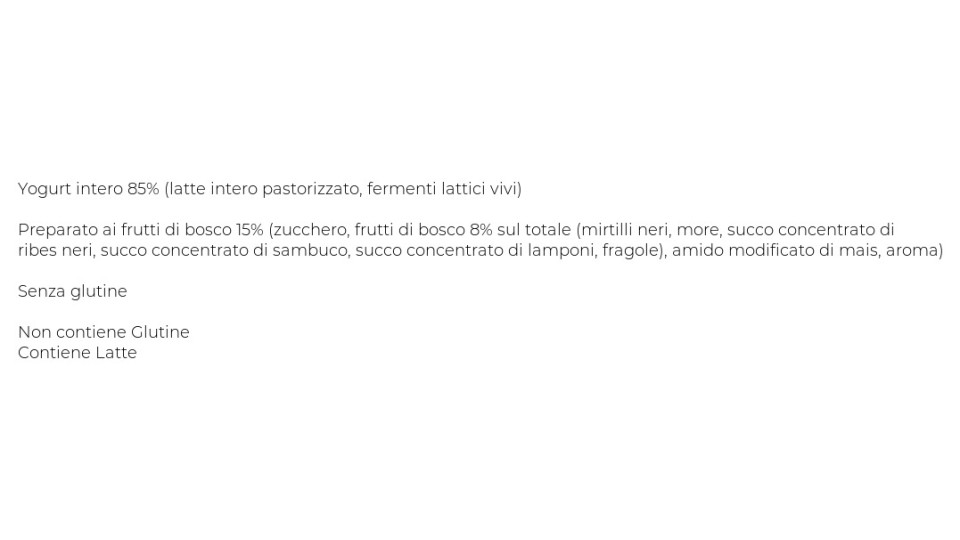Sterzing Vipiteno Yogurt Frutti di Bosco