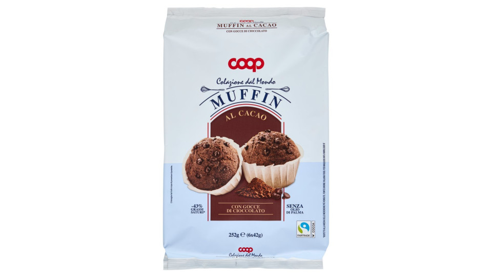 Muffin al cacao con gocce di cioccolato