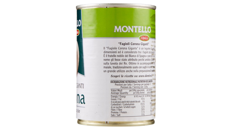 Montello Fagioli Giganti Corona Lessati al Naturale