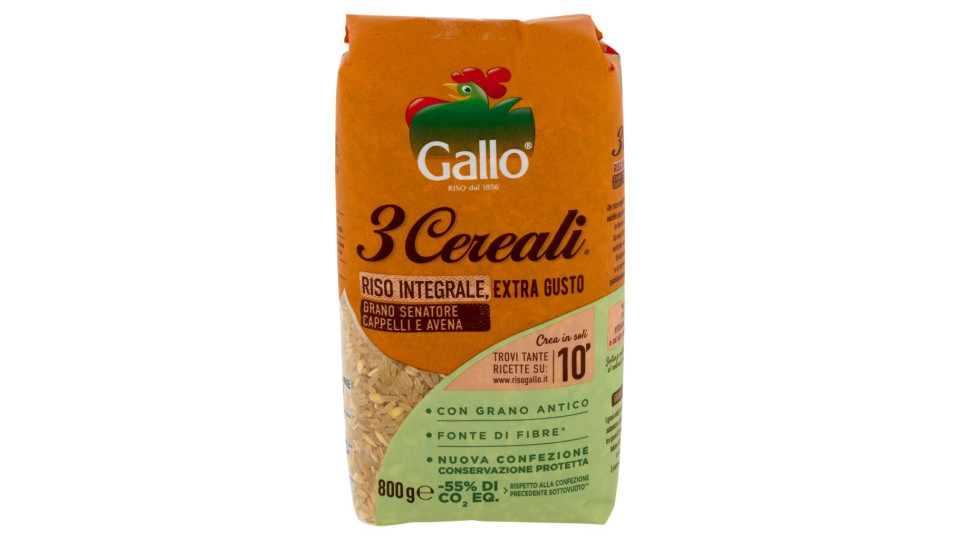 Gallo 3 Cereali Riso Integrale, Avena e Grano