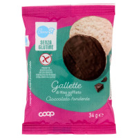 Senza Glutine Gallette di Riso Soffiato con Cioccolato Fondente