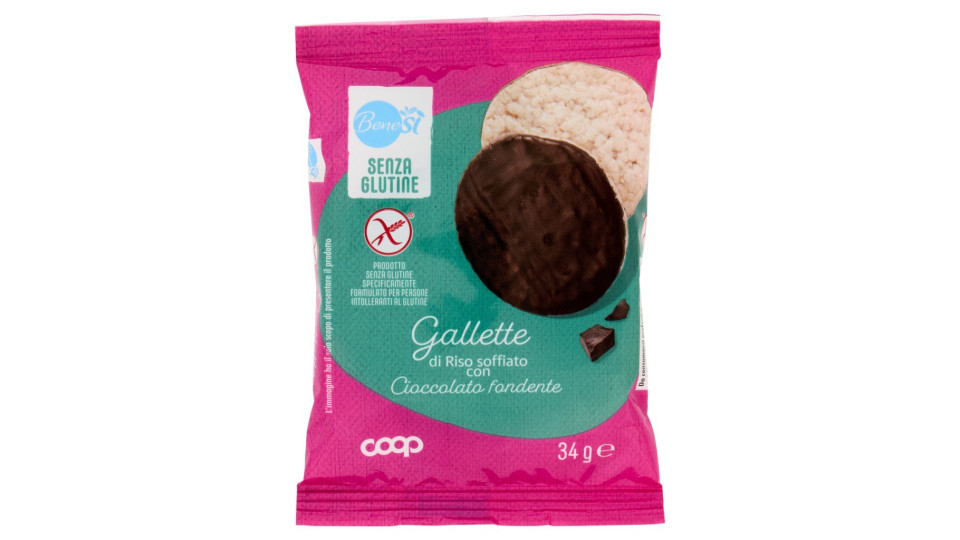 Senza Glutine Gallette di Riso Soffiato con Cioccolato Fondente
