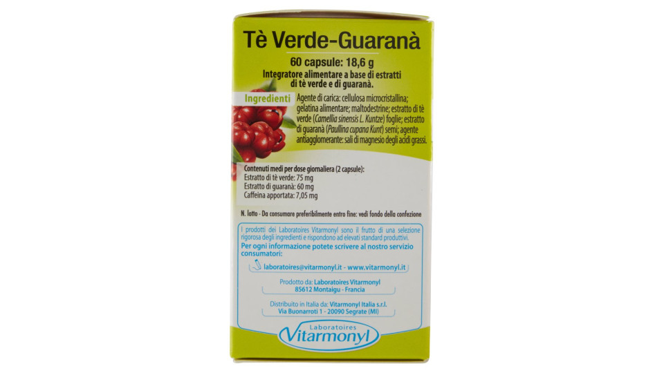 Laboratoires Vitarmonyl Tè Verde Guaranà controllo del peso 60 capsule