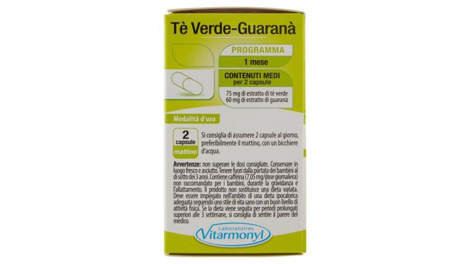 Laboratoires Vitarmonyl Tè Verde Guaranà controllo del peso 60 capsule